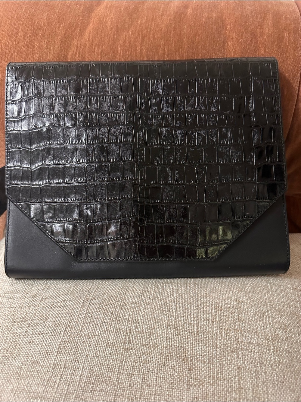 RARE Bukvy Kahlo Maxi Wallet Black smooth Embossed leather